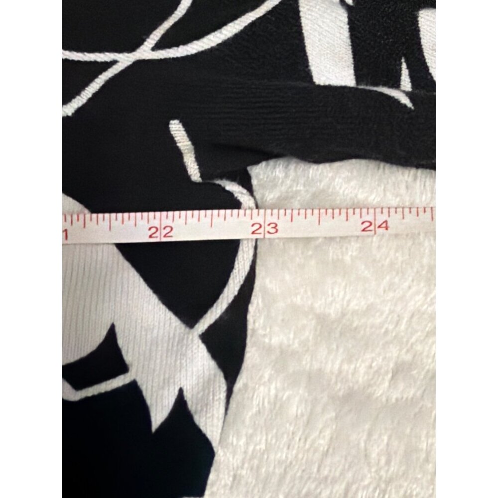 Notations Womens Black & White Floral Button-Up Cardigan Sweater XL 3/4 Sleeve - Picture 5 of 6